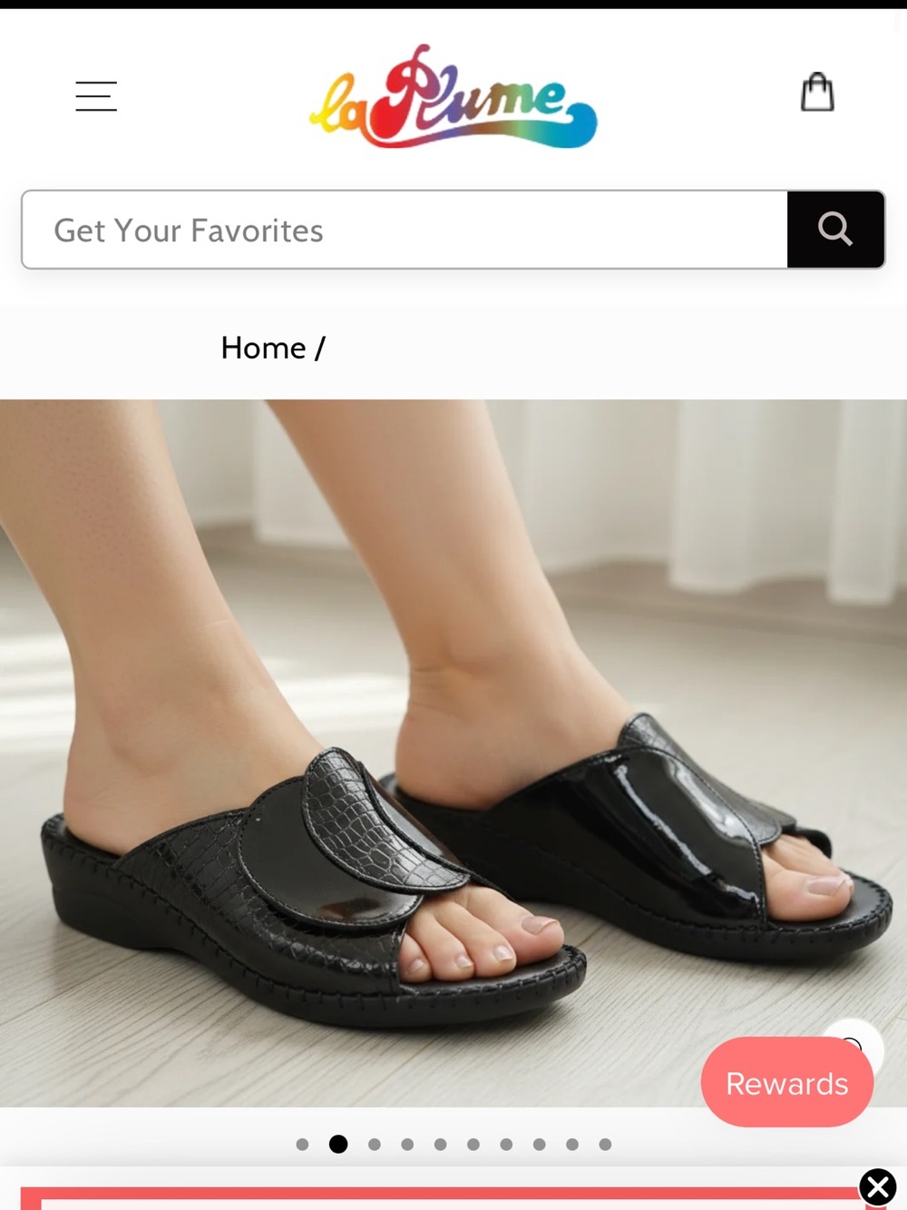laPlume Black Women’s Comfort Mules with Adjustable Strap